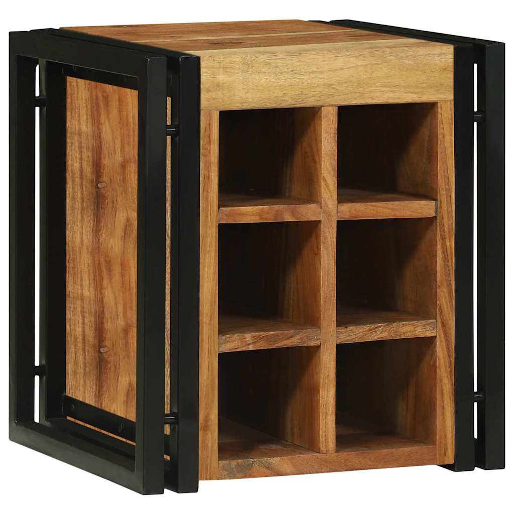 vidaXL Weinregal Braun und Schwarz 35 x 35 x 39 cm Massivholz Akazie
