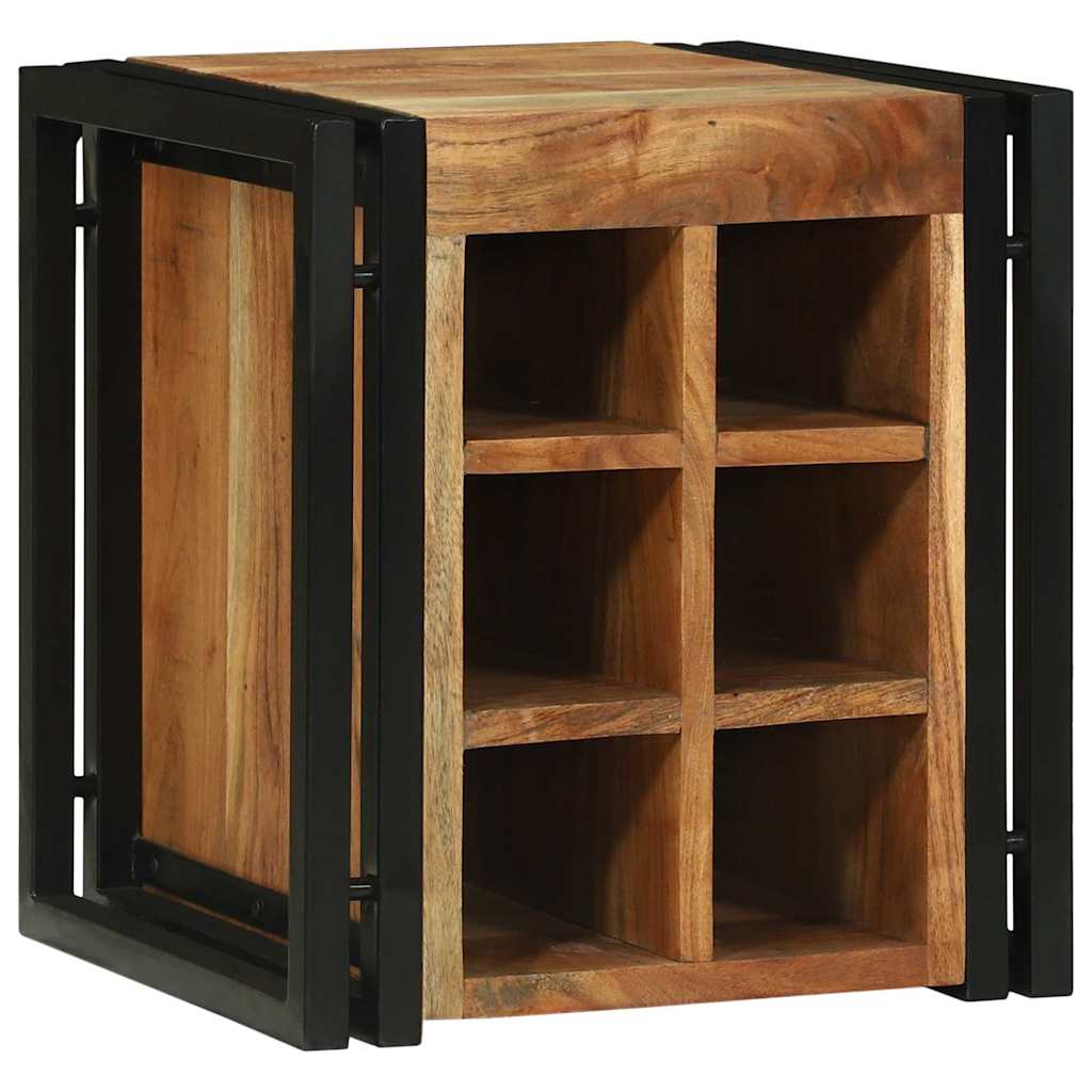 vidaXL Weinregal Braun und Schwarz 35 x 35 x 39 cm Massivholz Akazie