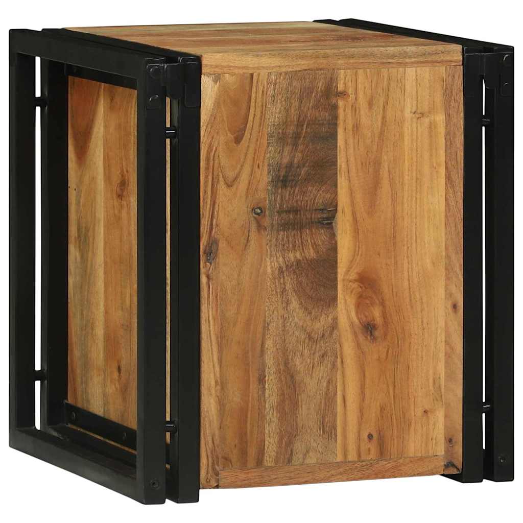 vidaXL Weinregal Braun und Schwarz 35 x 35 x 39 cm Massivholz Akazie