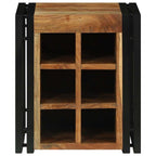 vidaXL Weinregal Braun und Schwarz 35 x 35 x 39 cm Massivholz Akazie