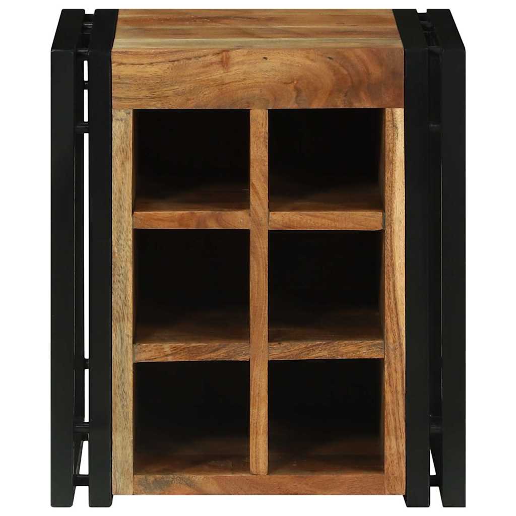 vidaXL Weinregal Braun und Schwarz 35 x 35 x 39 cm Massivholz Akazie