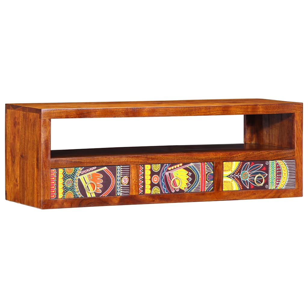 vidaXL TV-Wandschrank Mehrfarbig 90x30x30 cm Massivholz Akazie