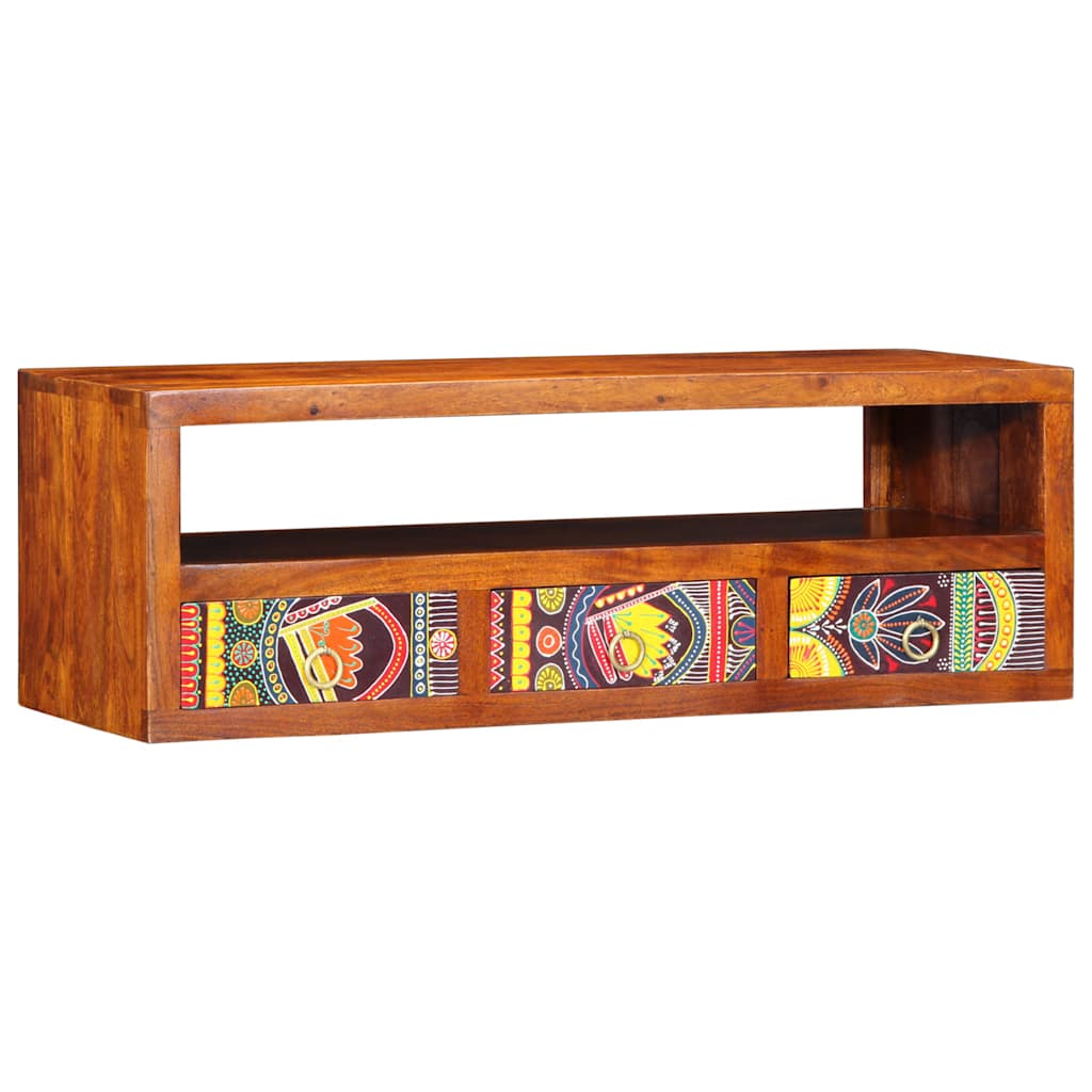 vidaXL TV-Wandschrank Mehrfarbig 90x30x30 cm Massivholz Akazie