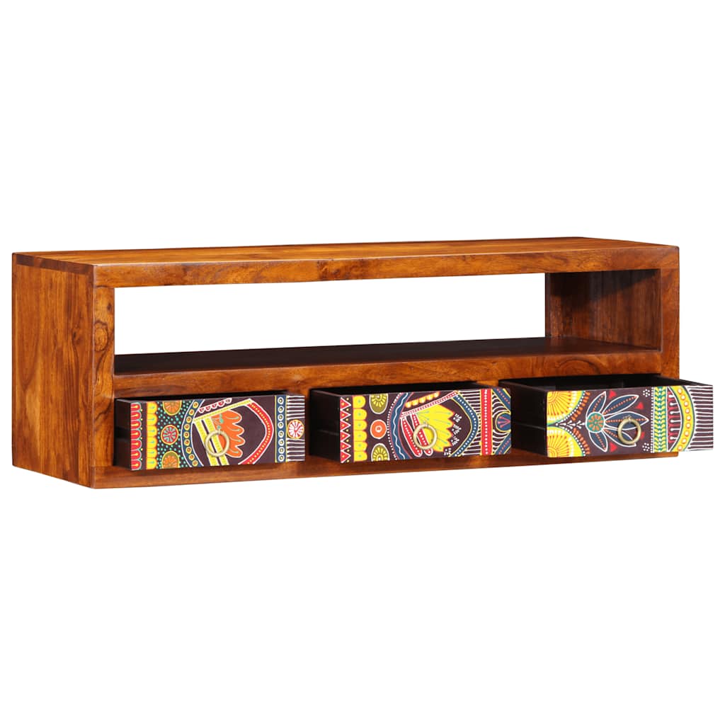 vidaXL TV-Wandschrank Mehrfarbig 90x30x30 cm Massivholz Akazie