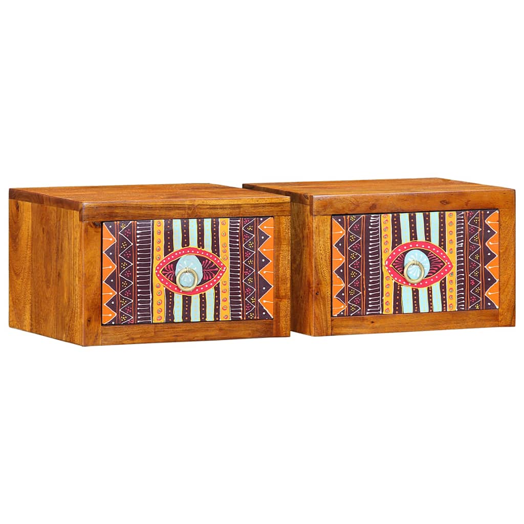 vidaXL Nachttisch mit Schubladen 2 pcs Braun 35 x 30 x 22 cm