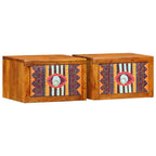 vidaXL Nachttisch mit Schubladen 2 pcs Braun 35 x 30 x 22 cm