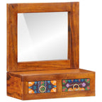 vidaXL Wandschrank mit Spiegel Braun 40 x 20 x 50 cm Massivholz Akazie