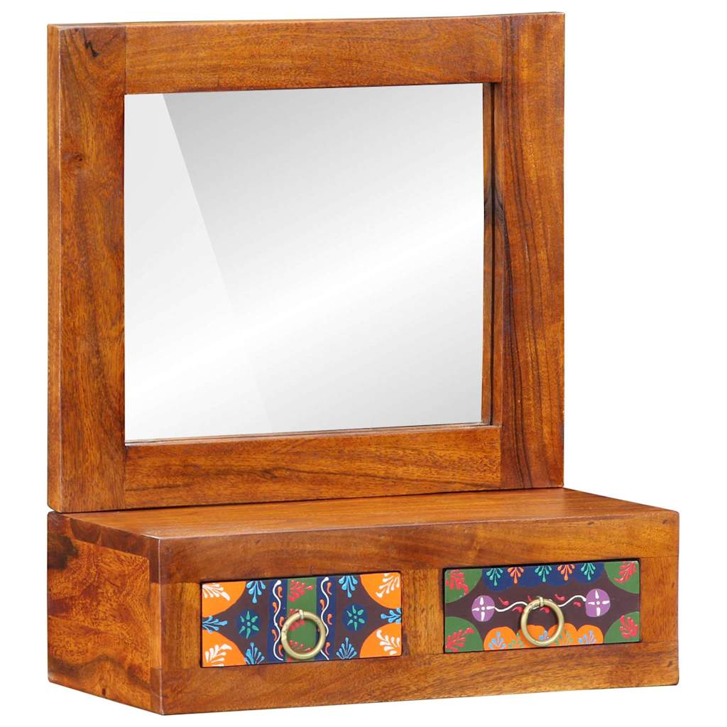 vidaXL Wandschrank mit Spiegel Braun 40 x 20 x 50 cm Massivholz Akazie