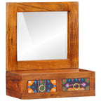 vidaXL Wandschrank mit Spiegel Braun 40 x 20 x 50 cm Massivholz Akazie