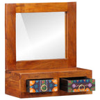 vidaXL Wandschrank mit Spiegel Braun 40 x 20 x 50 cm Massivholz Akazie