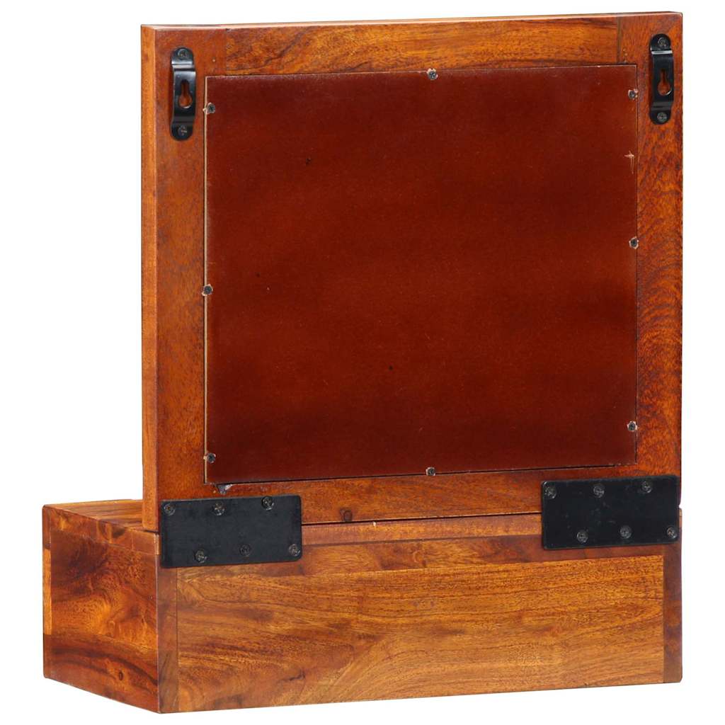 vidaXL Wandschrank mit Spiegel Braun 40 x 20 x 50 cm Massivholz Akazie