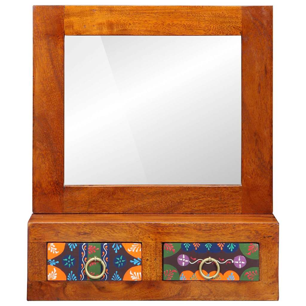 vidaXL Wandschrank mit Spiegel Braun 40 x 20 x 50 cm Massivholz Akazie