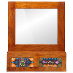 vidaXL Wandschrank mit Spiegel Braun 40 x 20 x 50 cm Massivholz Akazie
