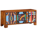 vidaXL Schuhbank mit Tür Honigbraun 100 x 35 x 45 cm Akazienmassivholz
