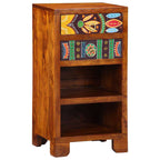 vidaXL Florale Endtabelle mit Schubladen Braun 40 x 35 x 75 cm