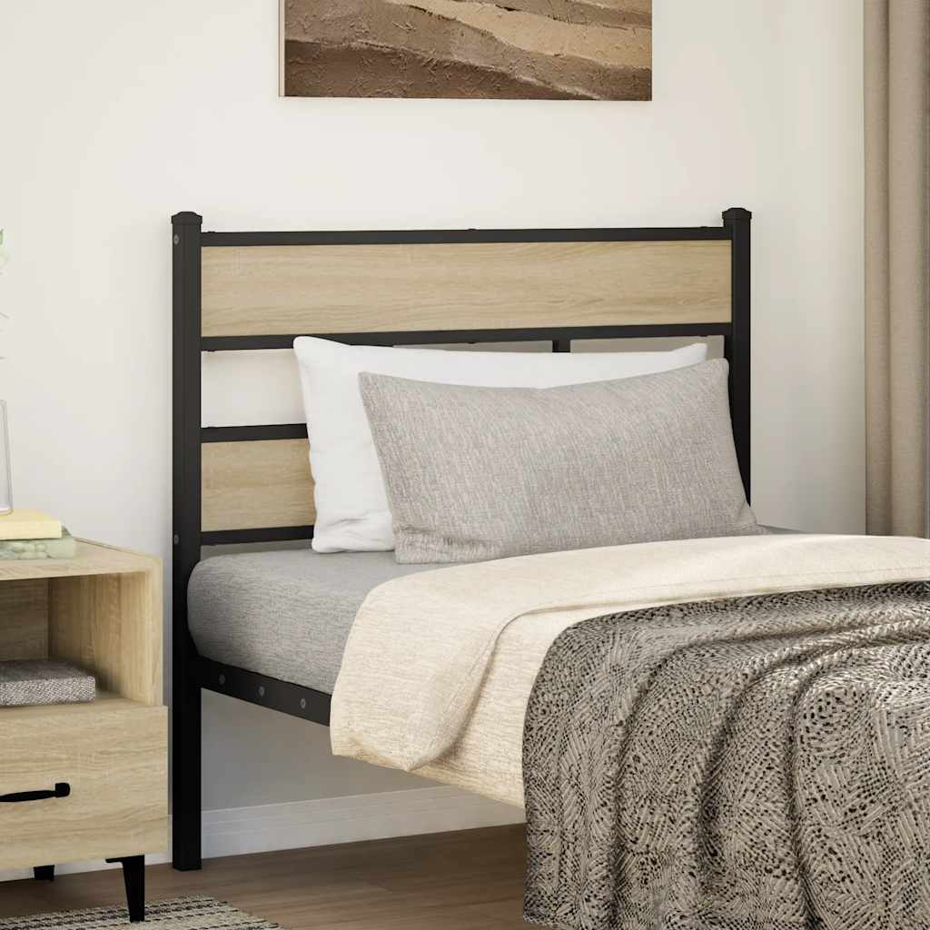 vidaXL Ersatz-Kopfteil Sonoma-Eiche 80 cm Eisen und Holzwerkstoff