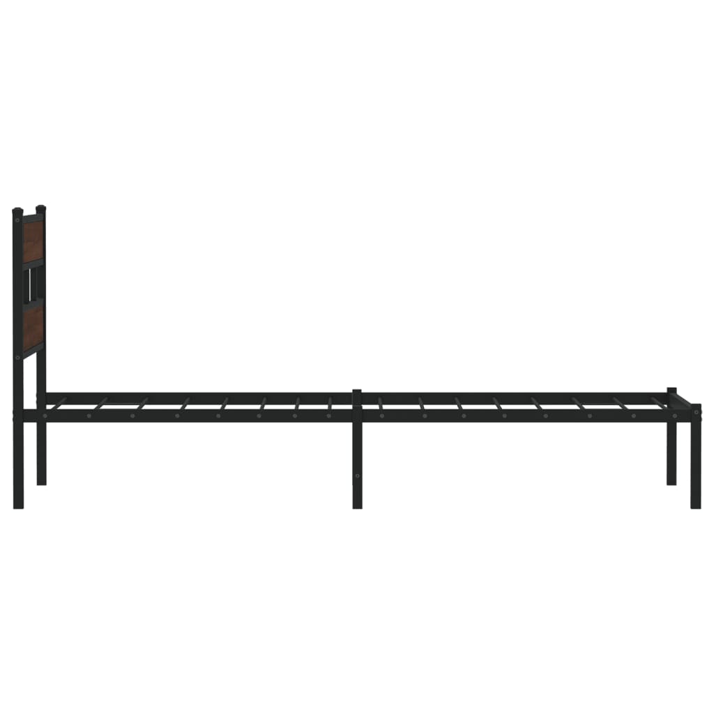 vidaXL Bettgestell ohne Matratze mit Kopfteil Braun Eiche 75x190 cm