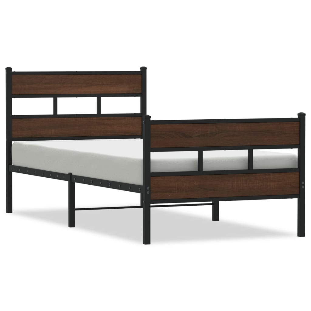 vidaXL Bettgestell ohne Matratze mit Kopf- und Fußteil 75x190 cm