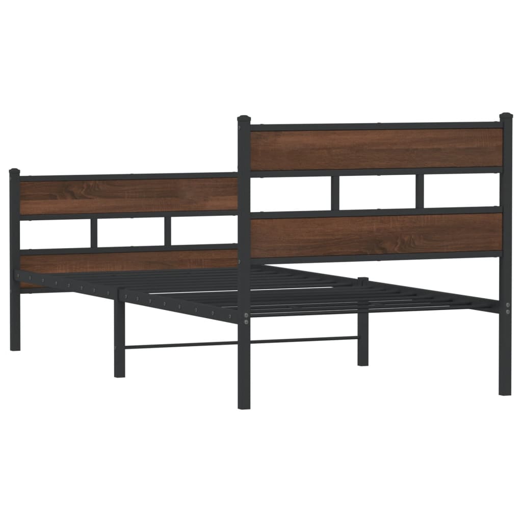 vidaXL Bettgestell ohne Matratze mit Kopf- und Fußteil 75x190 cm