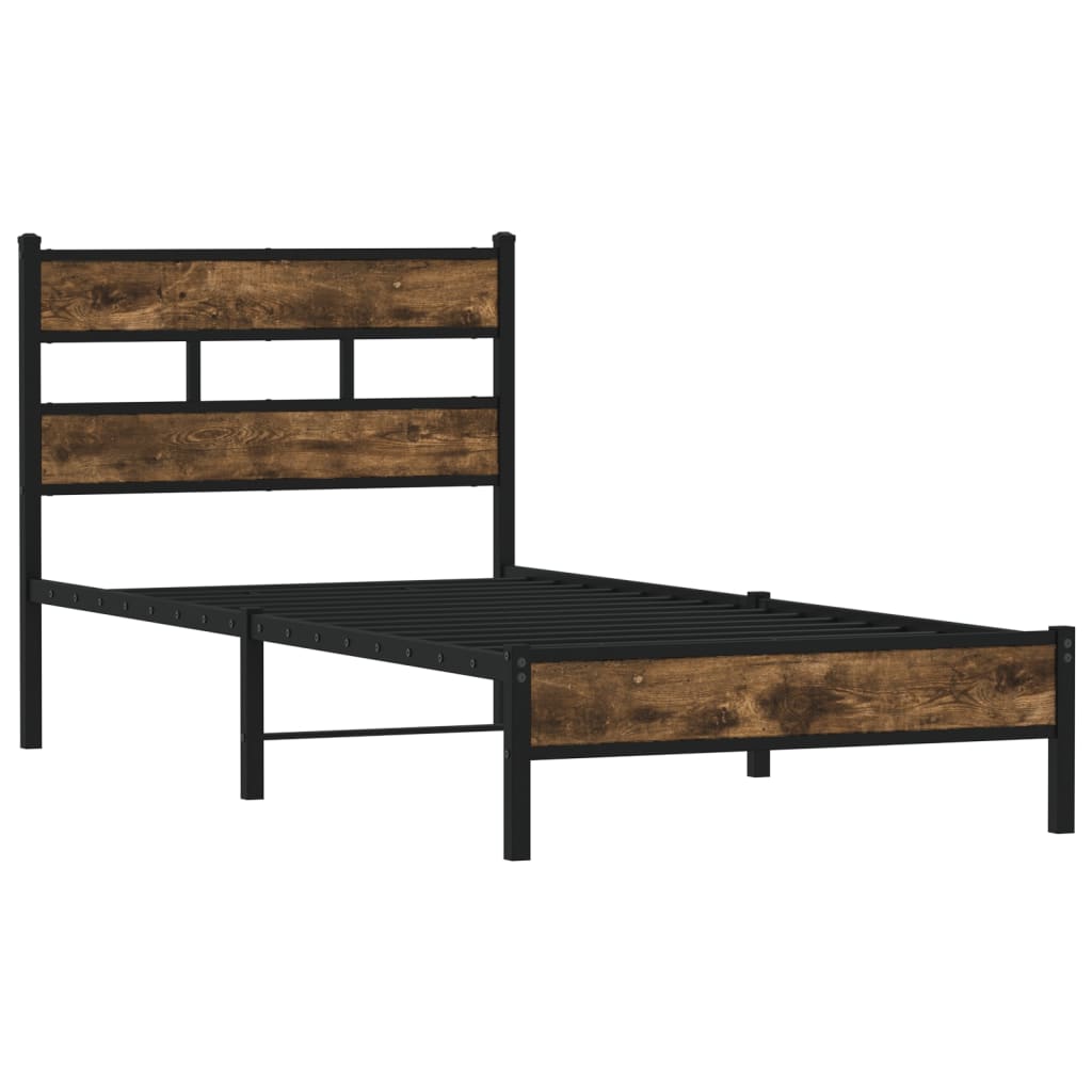 vidaXL Bettgestell ohne Matratze mit Kopfteil Sonoma-Eiche 75x190 cm