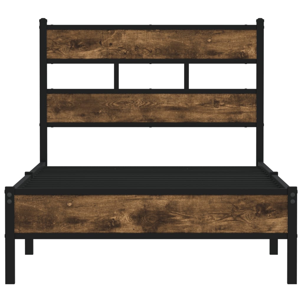 vidaXL Bettgestell ohne Matratze mit Kopfteil Sonoma-Eiche 75x190 cm