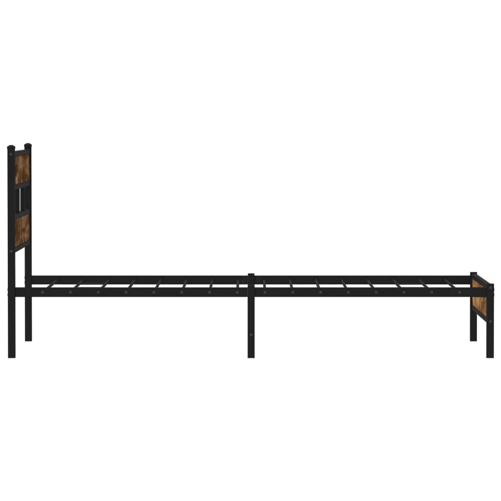 vidaXL Bettgestell ohne Matratze mit Kopfteil Sonoma-Eiche 75x190 cm