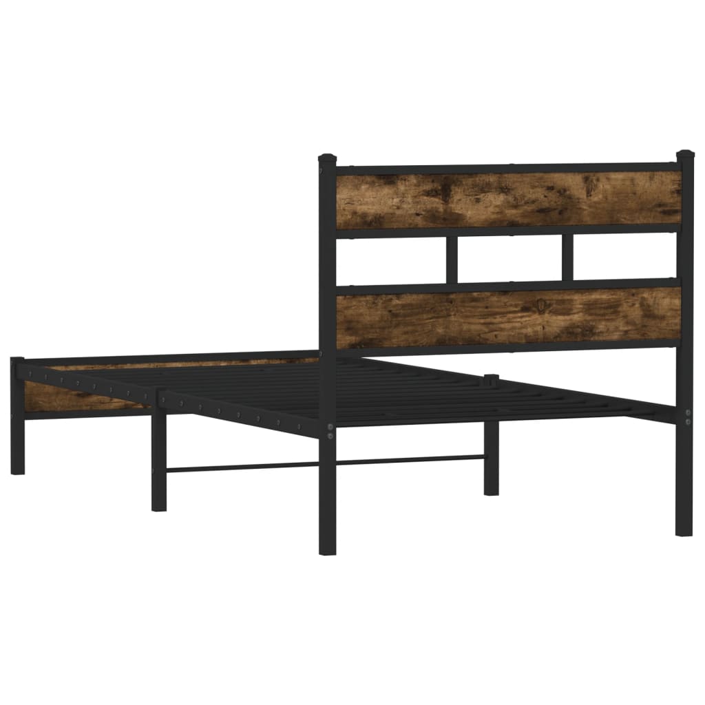 vidaXL Bettgestell ohne Matratze mit Kopfteil Sonoma-Eiche 75x190 cm