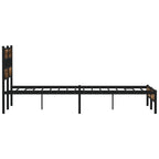 vidaXL Bettgestell ohne Matratze mit Kopfteil Räuchereiche 140x190 cm