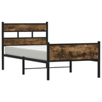 vidaXL Bettgestell ohne Matratze Räuchereiche 75x190 cm Holzwerkstoff
