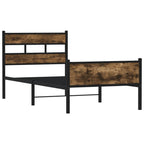 vidaXL Bettgestell ohne Matratze Räuchereiche 75x190 cm Holzwerkstoff