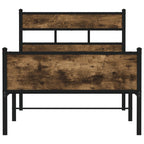 vidaXL Bettgestell ohne Matratze Räuchereiche 75x190 cm Holzwerkstoff