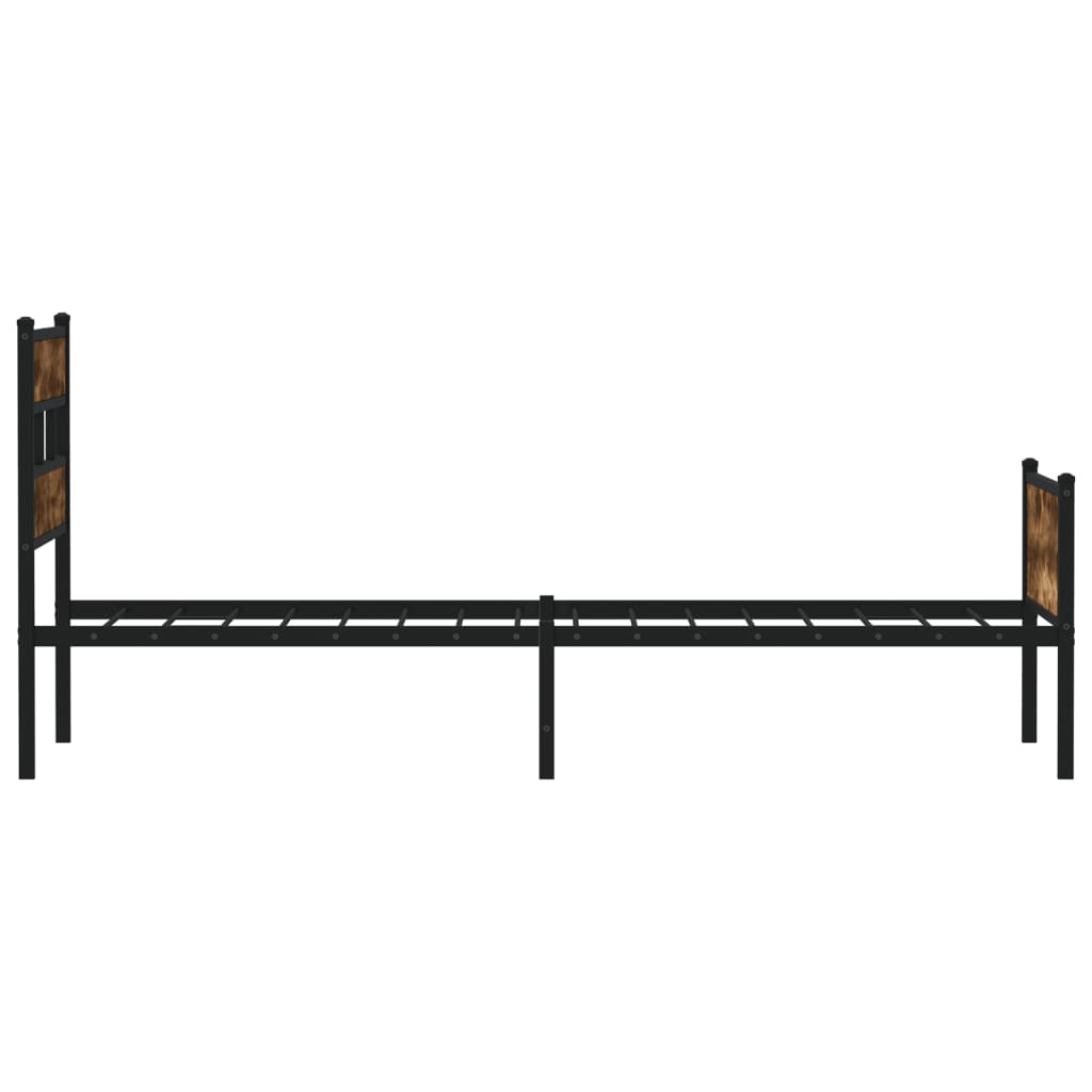 vidaXL Bettgestell ohne Matratze Räuchereiche 75x190 cm Holzwerkstoff
