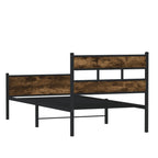 vidaXL Bettgestell ohne Matratze Räuchereiche 75x190 cm Holzwerkstoff