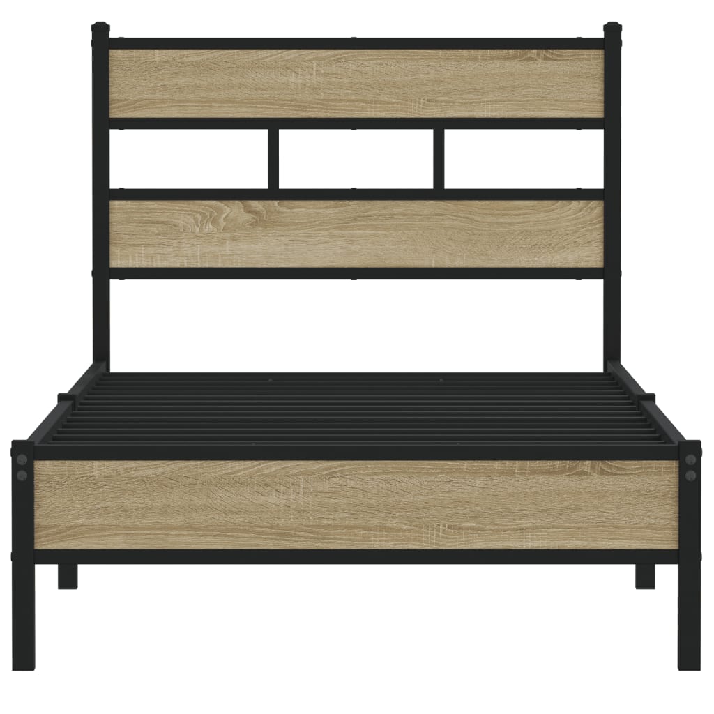 vidaXL Bettgestell ohne Matratze Sonoma-Eiche 75x190 cm Holzwerkstoff
