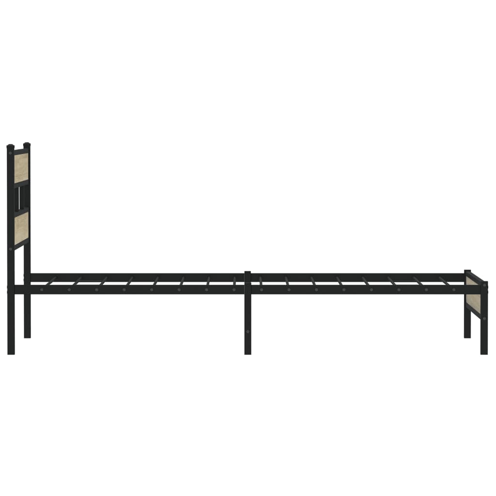 vidaXL Bettgestell ohne Matratze Sonoma-Eiche 75x190 cm Holzwerkstoff