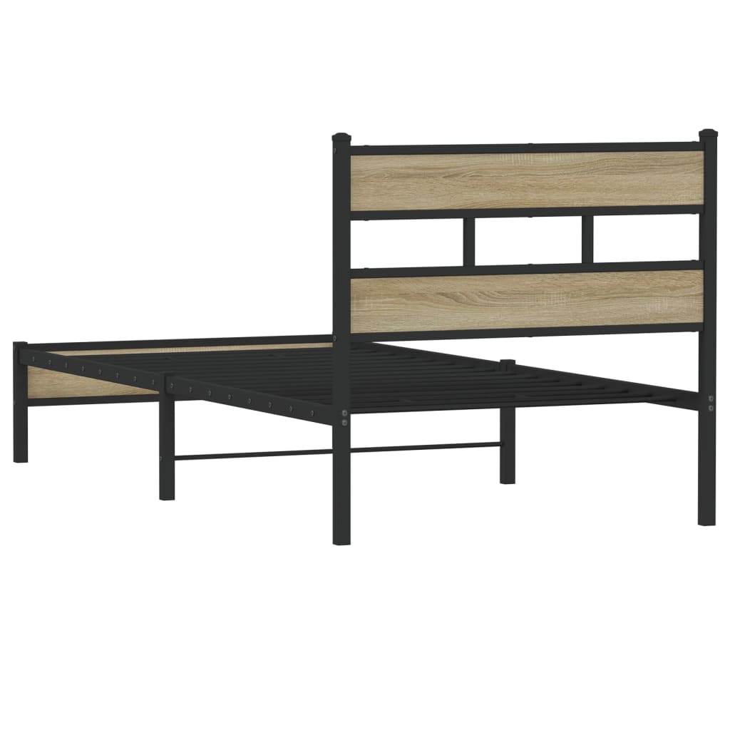 vidaXL Bettgestell ohne Matratze Sonoma-Eiche 75x190 cm Holzwerkstoff