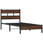 vidaXL Bettgestell ohne Matratze Braun Eiche 75x190 cm Holzwerkstoff