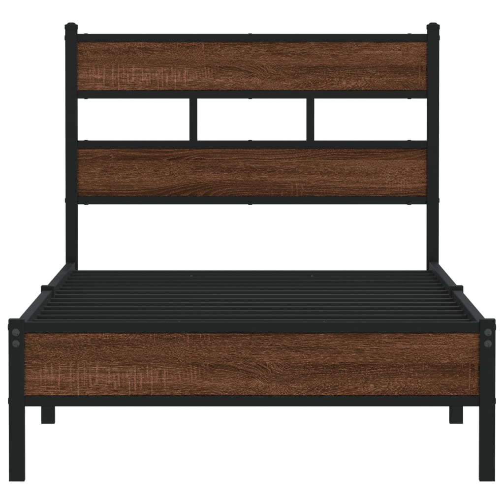 vidaXL Bettgestell ohne Matratze Braun Eiche 75x190 cm Holzwerkstoff
