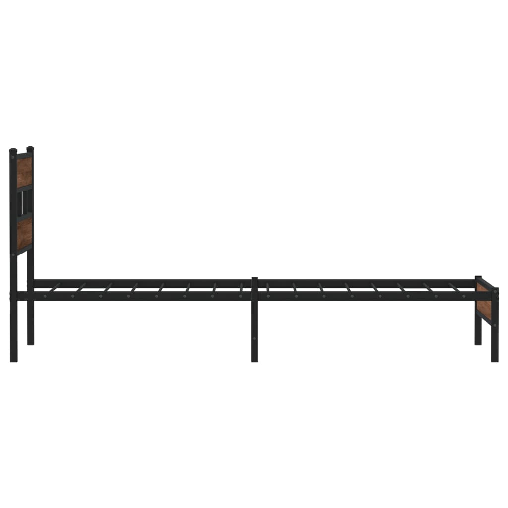 vidaXL Bettgestell ohne Matratze Braun Eiche 75x190 cm Holzwerkstoff