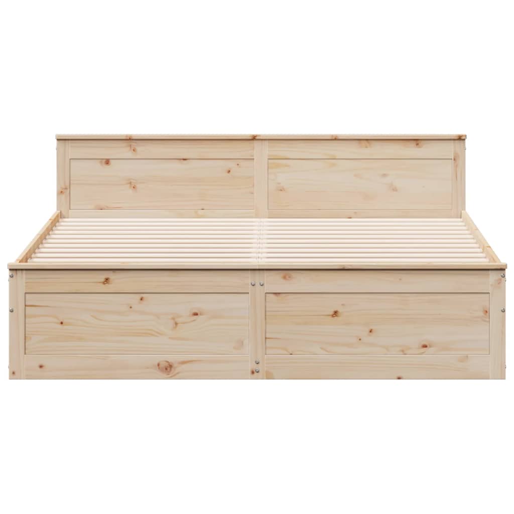 vidaXL Massivholzbett ohne Matratze mit Kopfteil 200x200 cm