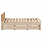 vidaXL Massivholzbett ohne Matratze mit Kopfteil 200x200 cm