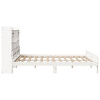 vidaXL Massivholzbett mit Regal ohne Matratze Weiß 180x200 cm Kiefer