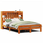vidaXL Massivholzbett mit Regal ohne Matratze Wachsbraun 160x200 cm