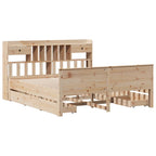 vidaXL Massivholzbett mit Regal ohne Matratze 180x200 cm Kiefernholz