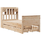 vidaXL Bücherregalbett ohne Matratze 75x190 cm Massivholz Kiefer