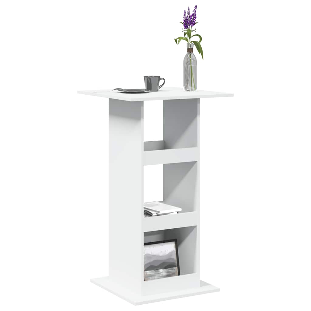 vidaXL Bartisch mit Ablagen Weiß 60x60x102 cm Holzwerkstoff
