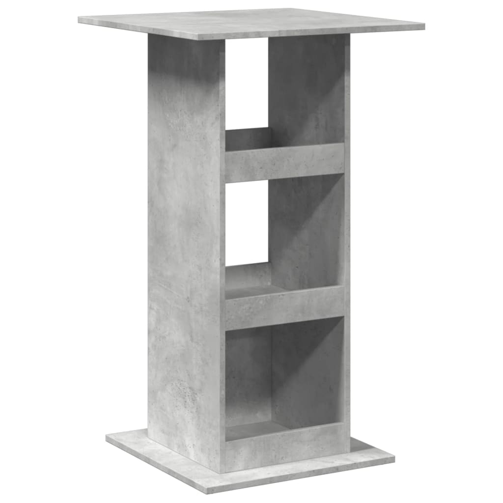 vidaXL Bartisch mit Ablagen Betongrau 60x60x102 cm Holzwerkstoff