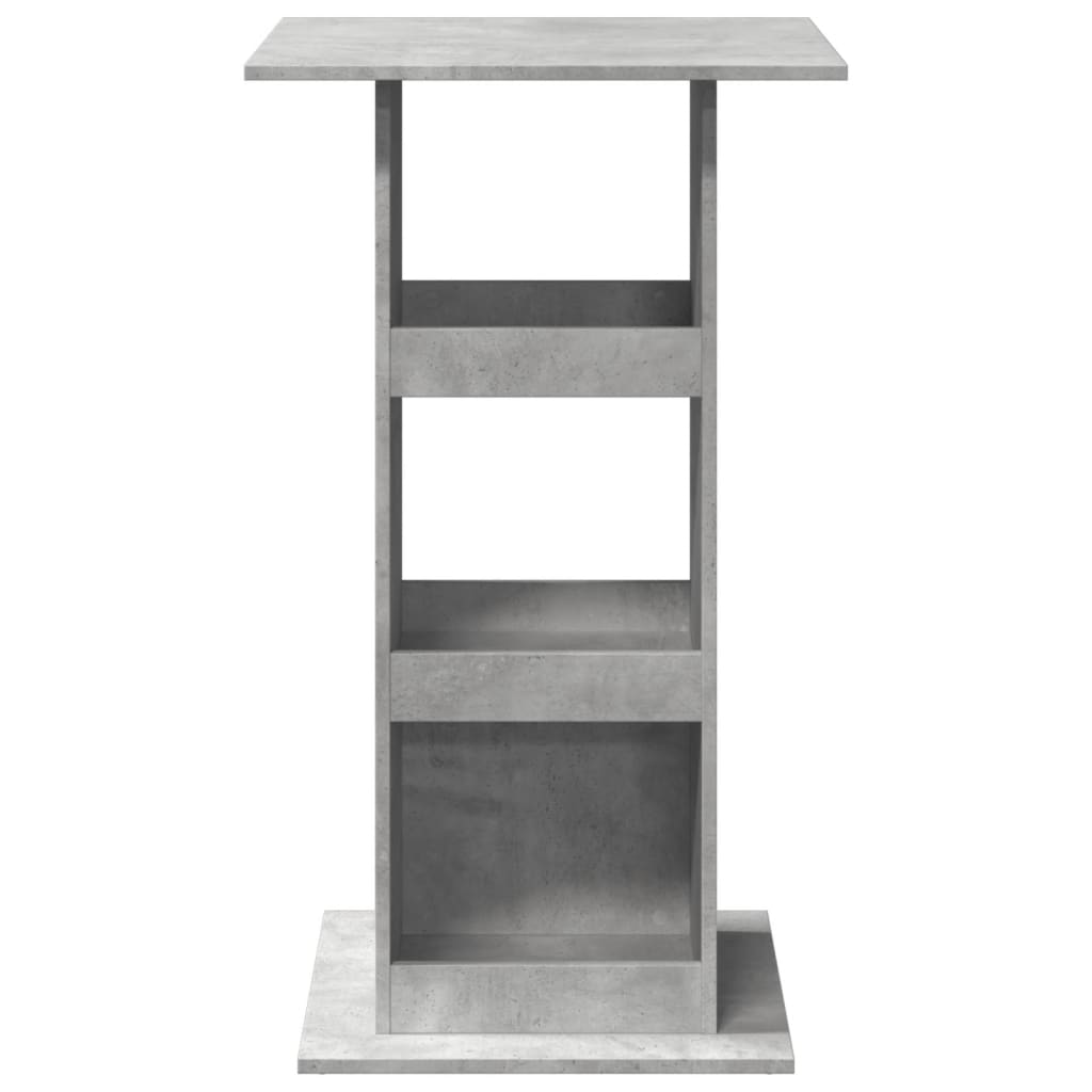 vidaXL Bartisch mit Ablagen Betongrau 60x60x102 cm Holzwerkstoff