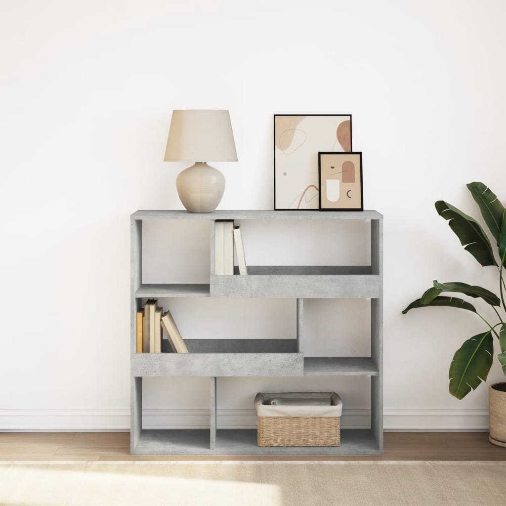 vidaXL Bücherregal/Raumteiler Betongrau 100x33x94,5 cm
