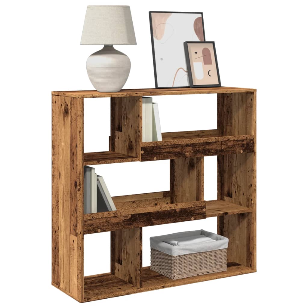 vidaXL Bücherregal/Raumteiler Altholz-Optik 100x33x94,5 cm